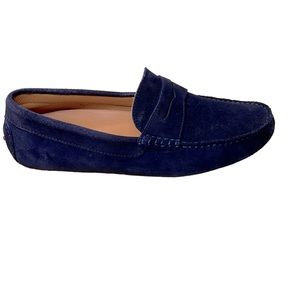 1710-JACK ERWIN navy suede driving loafers